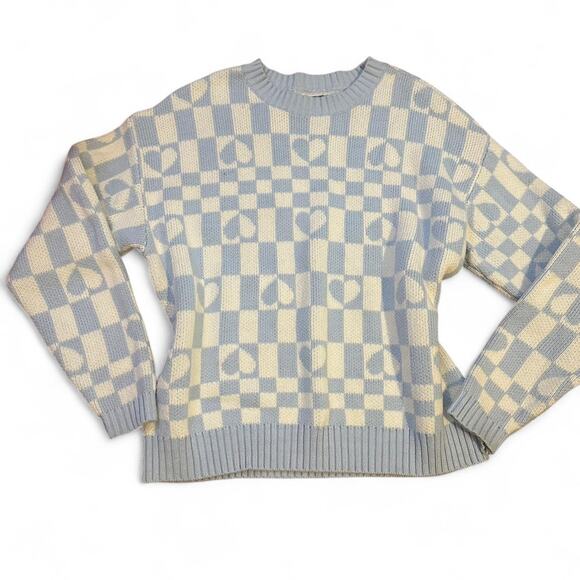 Blue and white checkered heart - Picture 1 of 7